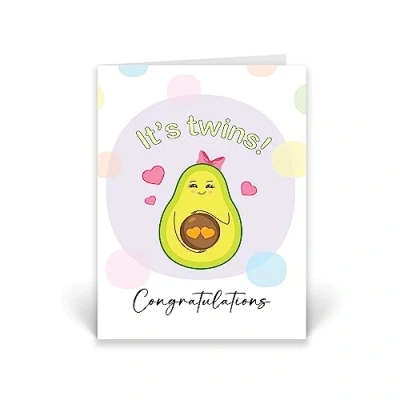 Image of Rib ticklerz Twins Pregnancy Card New Baby Cards It&#039;s Congratulations Maternity Leave Mummy To Be Shower Present Colleague Friend CD525