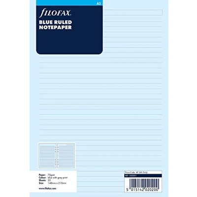 Image of Filofax A5 Blue Ruled Notepaper