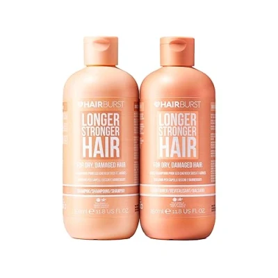 Image of Hair BURST Shampoo and Conditioner Set For Dry &amp; Damaged Moisture Locking, Breakage Reducing, Colour Protecting Enriched with Vitamin B5, Almond Oil Fig Extract Silicone Free UK Made