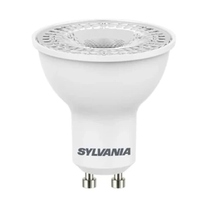 Image of SYLVANIA Quantity 5 LED Light Bulb, Glass Lens Finish, Spotlight Shape, GU10 Cap, 50W Equivalent W., 345 Lumens, Cool White Colour (4000K), Non Dimmable. for All Rooms and Commercial Applications.