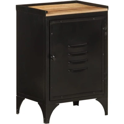 Image of vidaXL Bathroom Cabinet 40x30x60 cm Iron and Solid Wood Mango