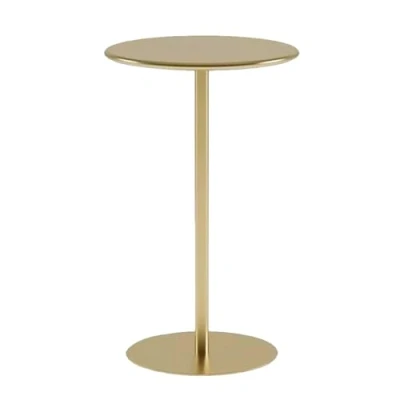 Image of Tall Top Table Round Bar Table, Black Counter Bistro Pub Tables, Juvstor Circular Cocktail Dining for Home, Office and Kitchen, Coffee Drink Indoor Outdoor(Gold,60x60x104cm)