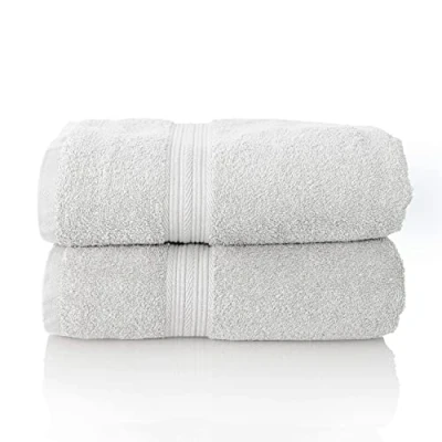 Image of Glart Premium Set of Terry Hand Towels, Colour: White, 2X Sauna Towels 70 X 200 cm