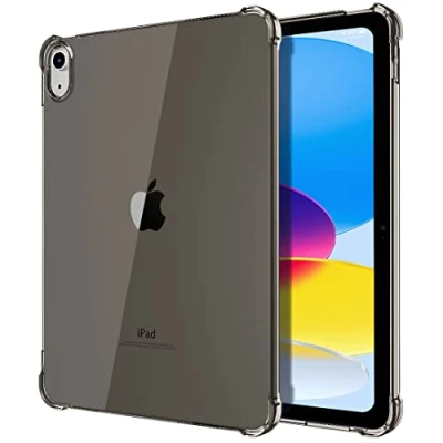 Image of TiMOVO Clear Case for iPad 10th generation Case, 2022, Slim &amp; Light Weight TPU Protective Cover with Raised Edge and Transparent Back, Black