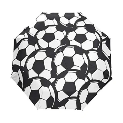 Image of HMZXZ RXYY Abstract Sport Football Folds Auto Open Close Umbrella for Women Men Boys Girls Windproof Compact Travel Lightweight Rain