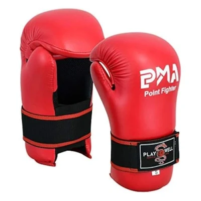 Image of PLAYWELL Red Competition Vinyl Semi Contact Sparring Gloves NEW (XS)