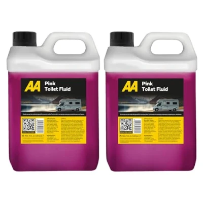 Image of AA Toilet Cleaner Pink Flush for Caravans and Motorhomes, 2 x 2.5 Litre, Formaldehyde Free, Fluid