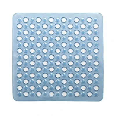 Image of Gedy G Maim Non Slip Shower with Suction Cups, Size: 50 x 50, Resin Bath Mat, Blue Finish, R&amp;D Design, Made in Italy, Machine Washable 2 Years Warranty, Unique