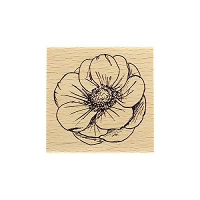Image of Florilèges Outlined Flower Stamp, Wood 7 x 2.5 cm
