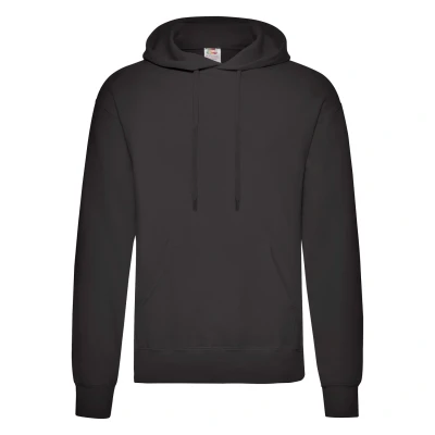 Image of Fruit of the Loom Mens Unisex Adults Classic Hooded Sweatshirt (Black) Size 3XL