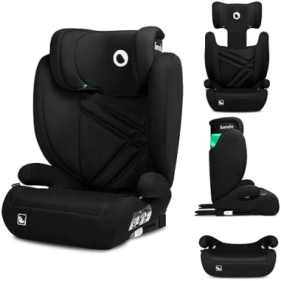 Image of Lionelo Hugo i Size Child Car Seat with ISOFIX &amp; Belt Mount for Kids Group 2 3(100 150cm) Latest R129 Standard, 8 Level Headrest, Memory Foam, Armrests, Advanced Side Protection, Washable upholstry