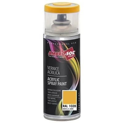 Image of Ambro Sol V4001028 Multipurpose Acrylic Enamel Spray Paint, Lemon Yellow, 400 ml