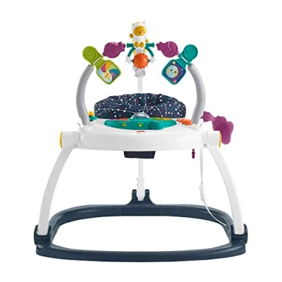 Image of Fisher Price Jumperoo Baby Bouncer and Activity Center with Lights Sounds, Astro Kitty SpaceSaver, HPH46