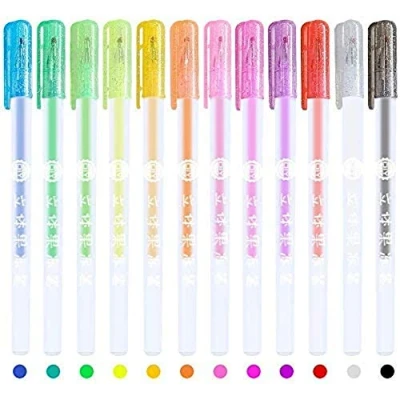 Image of 6 Pcs 3D Glossy Jelly Ink Pen Colorful Ballpoint Liquid Gel Pens Waterproof Boys Girls DIY Painting Drawing Tool (B)