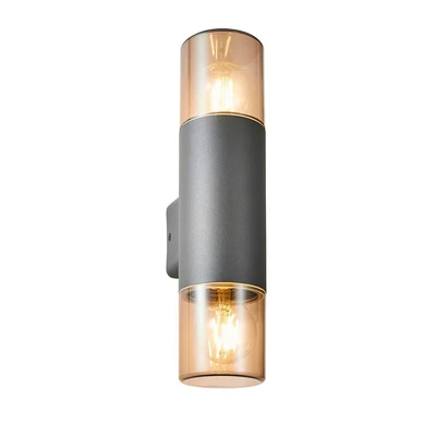 Image of Zink BEATA Outdoor Up and Down Wall Light Grey/Smoke