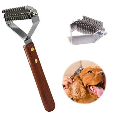 Image of 14 Blade Coat King Rake Pet Undercoat Rake,Professional Dematting Comb Grooming Stripping Tool for Dogs and Cats (6.2cm)