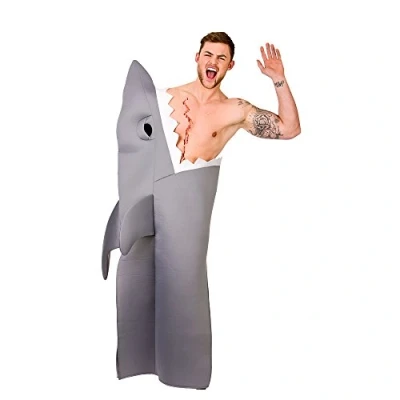 Image of Wicked Costumes Adult Funny Shark Fancy Dress Costume One Size