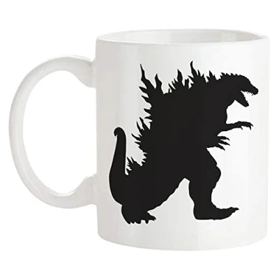 Image of Fonhark Godzilla Mug, Dinosaur, Monster, Godzilla, 11 Oz Novelty Coffee Mug/Cup, White