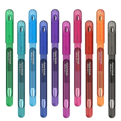 Image of Newell Brands 10 x Papermate InkJoy Capped Gel Ink Pens, 0.7mm Medium Nib, Across Colours Loose in Plain Packaging, MIX 7