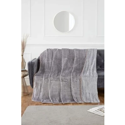 Image of Rapport Home Luxury Ribbed Mink Blanket 150x200 cm Silver