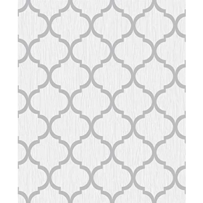 Image of Crystal Trellis by Debona White/Silver Glitter Wallpaper (8896)