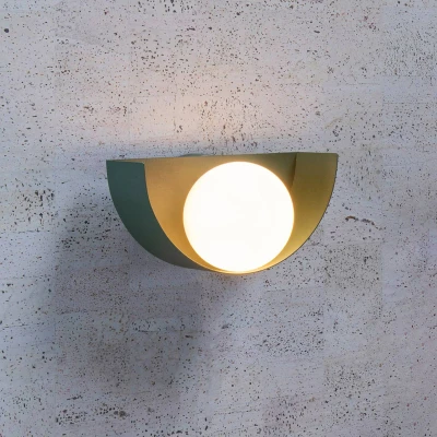Image of Lucide Benni wall lamp spherical glass lampshade, green