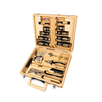 Image of Brüder Mannesmann M29001 Tool Set in Bamboo Case, 24 Pieces