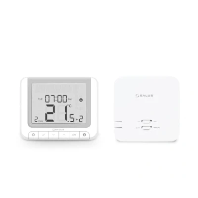 Image of Salus RT520RF Wireless White Digital Programmable Boiler Thermostat &amp; Receiver, Plus Compliant (5 Year Warranty) Hanicks