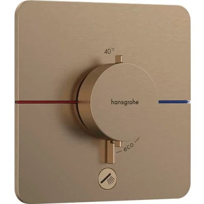 Image of hansgrohe ShowerSelect Comfort Q thermostat conceiled, bathroom tap with safety stop at 40 C, for showers and bath tubs, shower mixer 1 function, brushed bronze, 15589140