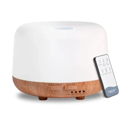 Image of 300ML Essential Oil Diffuser,Remote Control Aromatherapy Diffusers Humidifier with Adjustable Mist Mode &amp; Waterless Auto Off and 7 LED Light Colors for Bedroom,Office,Trip Yoga, SPA, Baby