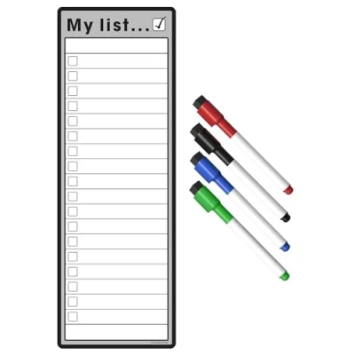 Image of TMS Magnetic to Do List and Weekly Planner Slim A3 Organise Your Chores, Housework, Office Business Tasks With Our Dry Wipe Boards 4 Erase Pens! (Grey, S3)
