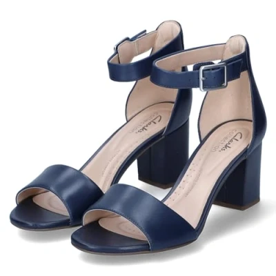 Image of Clarks Women&#039;s Deva Mae Pump, Navy Leather, 3 UK