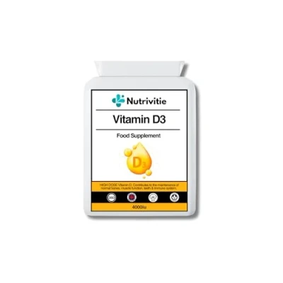 Image of Vitamin D3 4000 IU 365 Tablets 12 Month Supply High Strength Bone &amp; Immune Support Premium Supplement for Vegetarians Made in The UK by Nutrivitie
