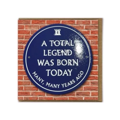 Image of Brainbox Candy Funny Birthday Card &#039;Total Legend&#039; Quality Embossed Cheeky Humour For Him Her Men Women Friends