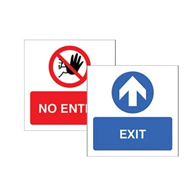 Image of Exit/No entry Double sided self adhesive window sticker 150x150mm