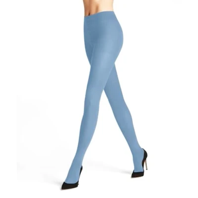 Image of FALKE Women&#039;s Family W TI Sustainable Cotton Plain 1 Pair Tights, Blue (Airy 6707) new eco friendly, S M