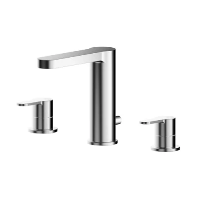Image of Round Deck 3 Tap Hole Basin Mixer &amp; Pop Up Waste Chrome