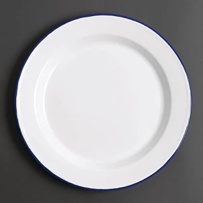 Image of Olympia Enamel Dinner Plate of Steel Heat and Chemical Resistant 245mm Pack 6
