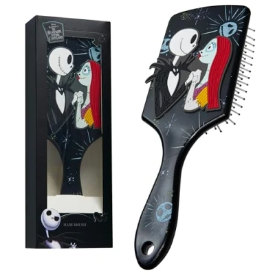 Image of Disney Detangle Hair Brush for Women Teenagers Girls, Paddle and Compact Mirror Set Gifts Girls (Black/Pink)