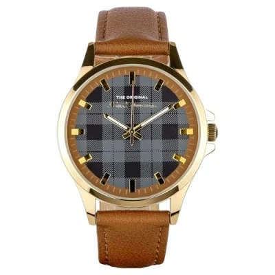 Image of Ben Sherman TAN Strap Watch with Black Check DIAL BS092BR