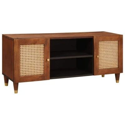 Image of vidaXL Media Storage Cabinets &amp; Racks Brown Solid mango wood