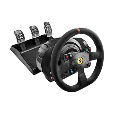 Image of Thrustmaster T300 Integral Alcantara High Performance Racing Wheel and Pedal Set with Force Feedback for PC, PS4, PS5