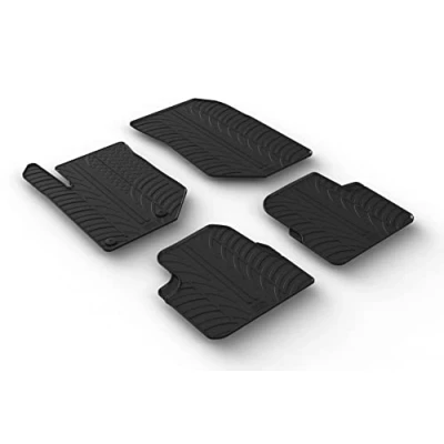 Image of GLEDRING 0099 Set of Rubber Mats for Peugeot 208 2008 II 2020 &amp; Vauxhall Corsa F 2019 / Mokka Excl. Electric (T Profile 4 Pieces + Mounting Clips)