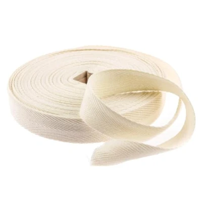Image of Cotton Twill Tape 20mm, 50M Bias Binding Bunting for Sewing Herringbone Webbing Tapes Ribbon Craft Beige