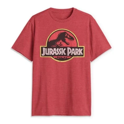 Image of Jurassic Park Men&#039;s Classic Movie Logo T Shirt, Red Heather, Large