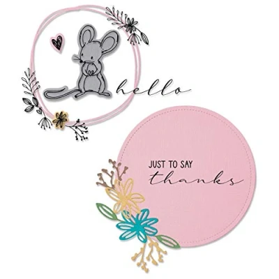 Image of Sizzix Framelits Die Set 8PK w/Stamps Hello Mouse by Lisa Jones, 665175, Multicolor, One Size