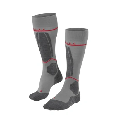 Image of FALKE Men&#039;s SK4 Energizing Light M KH Wool With Compression 1 Pair Skiing Socks, Grey (Light 3400), 8 9