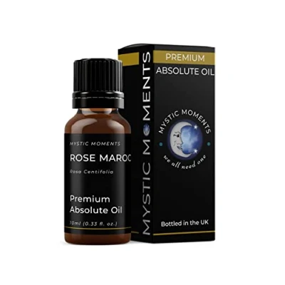 Image of Mystic Moments Rose Maroc Absolute Oil 10ml (Rosa Centifolia) Pure &amp; Natural for Skincare, Perfumery Aromatherapy