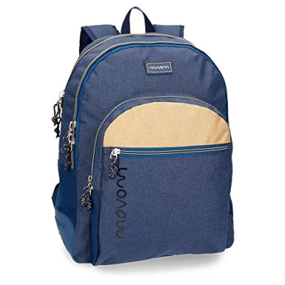 Image of Movom Babylon Double compartment school backpack adaptable to trolley Blue 33x44x13,5 cms Polyester 19.6L