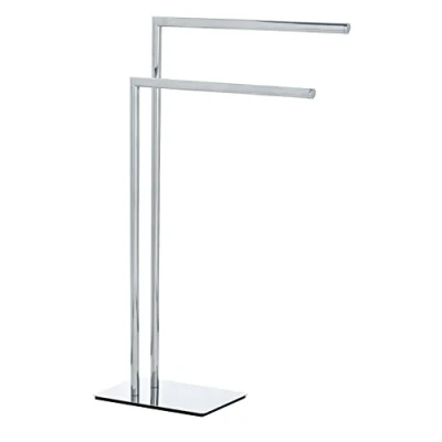Image of WENKO 18563100 Towel Stand Recco Clothes Stand, 2 arms, Steel, 48 x 80.5 20 cm, Chrome